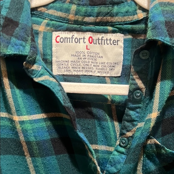 Comfort Outfitter Half Button Up Flannel - Picture 2 of 2